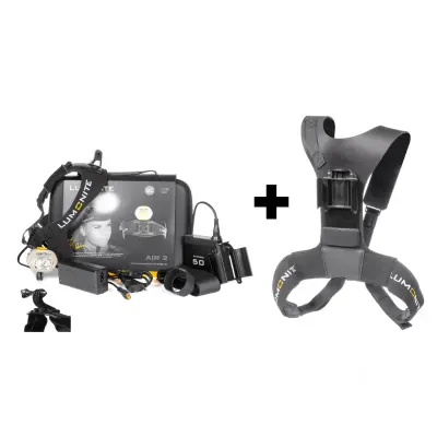 Cykelhjälmslampa LUMONITE Air2 - 2489 lm / Laddbar, Grundpaket + Batterisele