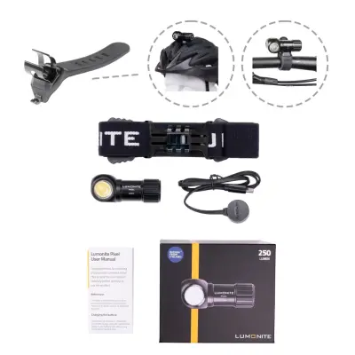 Cykellampa LUMONITE Pixel V2 - 250 lm / Laddbar