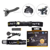 Pannlampa LUMONITE Compass - 1250 lm / Laddbar, Grundpaket + Cykelfäste