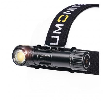 Pannlampa LUMONITE Compass - 1250 lm / Laddbar, Grundpaket (lampa, batteri, laddkabel, pannband)