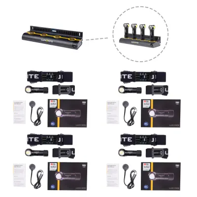 Pannlampa LUMONITE Vector V2 - 500 lm / Laddbar, 4 x Grundpaket + Laddstation