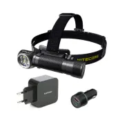 Pannlampa Nitecore HC35, 2700 lm, Pannlampa + Nät och Cigg-adapter