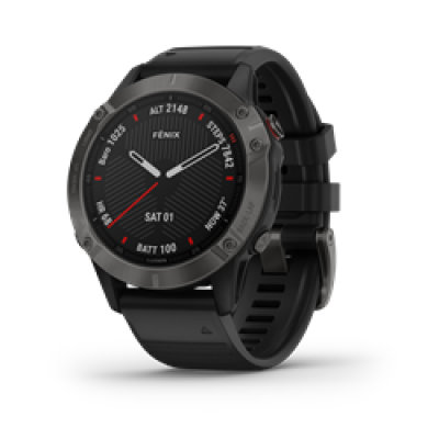 Garmin Fenix 6 Sapphire Gray W/Black Band Gps Watch