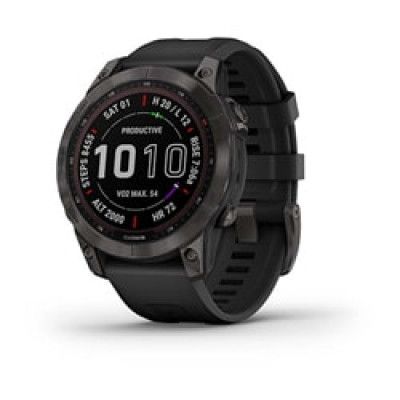 Garmin Fenix 7 Sapphire Solar, Carbon Gray Dlc Ti W/Black Band