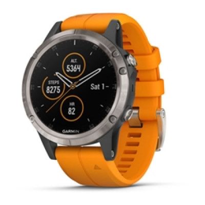Garmin Fenix 5 Plus Sapphire Titanium/ Solar Flare Orange