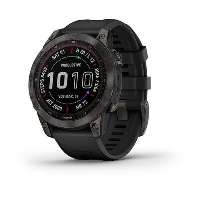 Garmin Fenix 7 Sapphire Solar, Carbon Gray DlcTi W/Black Band