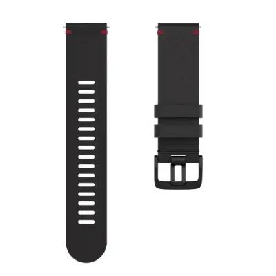 Polar Wrist Band 22Mm Leather Black/Red M/L