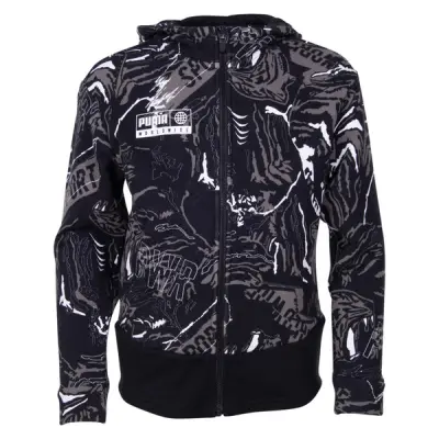 Alpha Aop Sweat Jacket Fl B, Puma Black, 104,  Puma