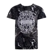 Alpha Aop Tee B, Puma Black, 104,  T-Shirts