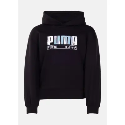 Alpha Hoodie Fl G, Puma Black, 128,  Hoodies
