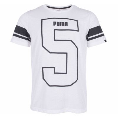 Athletic Number Tee, Puma White-Black, S,  Puma