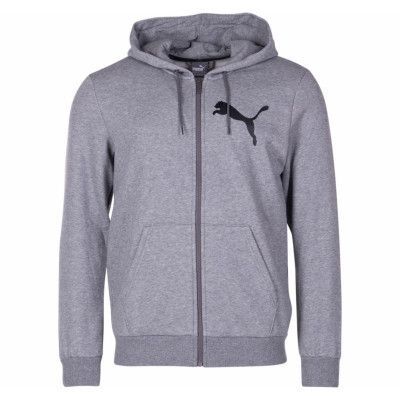 Big Logo Fz Hoody, Medium Gray Heather, S,  Puma