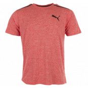 bonded tech ss tee, red blast heather-puma black, l,  puma