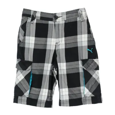 Boys Beach Check Walkshorts, Black, 164,  Puma