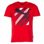 Cat Brand Graphic Tee, High Risk Red, L,  Puma