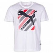 Cat Brand Graphic Tee, Puma White, M,  T-Shirts