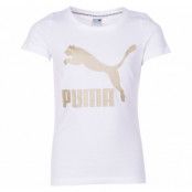 Classics Logo Tee G, Puma White-Gold, 104,  Puma