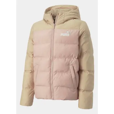 Colourblock Polyball Hooded Ja, Light Sand, 140,  Vinterjackor