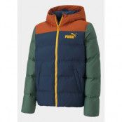 Colourblock Polyball Hooded Ja, Warm Chestnut, 152, Vinterjackor