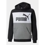 Ess+ Colorblock Hoodie Fl B, Puma Black, 128,  Hoodies