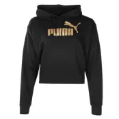 Ess+ Metallic Cropped Hoody Tr, Puma Black-Gold, M,  Puma