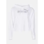 Ess+ Metallic Cropped Hoody Tr, Puma White-Silver, M,  Hoodies