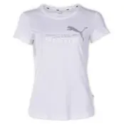 Ess+ Metallic Tee, Puma White-Silver, S,  Puma