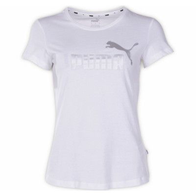 Ess+ Metallic Tee, Puma White-Silver, Xs,  Puma