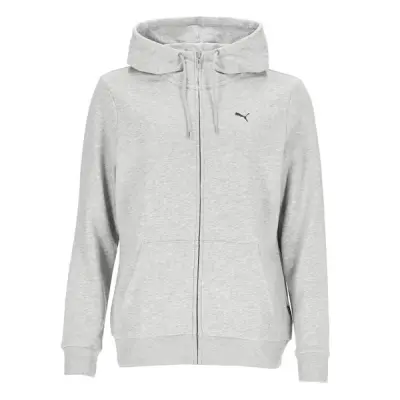 Ess Small Logo Full-Zip Hoodie, Light Gray Heather, M,  Tröjor