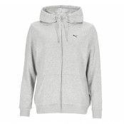 Ess Small Logo Full-Zip Hoodie, Light Gray Heather, S,  Hoodies