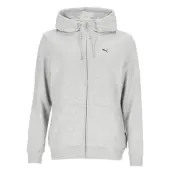 Ess Small Logo Full-Zip Hoodie, Light Gray Heather, S,  Hoodies