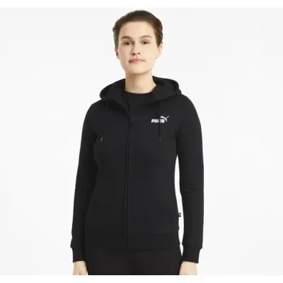 Ess Small Logo Full-Zip Hoodie, Puma Black, L,  Hoodies
