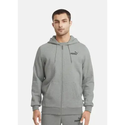 Ess Small Logo Fz Hoodie Fl, Medium Gray Heather-Cat, L,  Hoodies