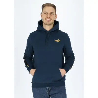 Ess+ Tape Golden! Hoodie, Marine Blue, M,  Hoodies