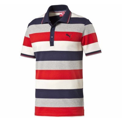 Fun Stripe Pique Polo, Red, M,  Puma