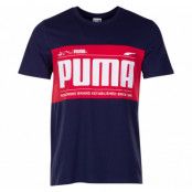 Graphic Logo Block Tee, Peacoat, S,  Puma