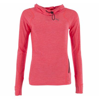 L/S Hooded Top W, Red Blast Heather, Xs,  Puma