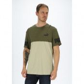 Puma Power Colorblock Tee, Dark Green Moss-Spring Moss, L,  T-Shirts