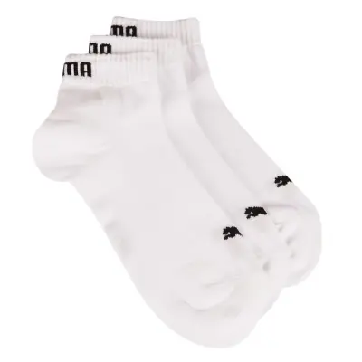 Puma Quarter 3-P, White, 35-38,  Bomullsstrumpor