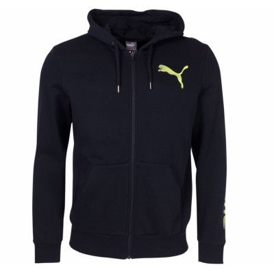 Puma Rebel Fz Hoody, Fl, Cotton Black-Safety Yellow, Xxl,  Puma