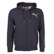 Puma Rebel Fz Hoody, Fl, Dark Gray Heather-Green, L, Puma