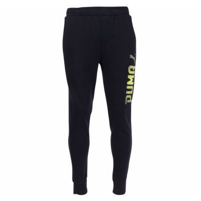 Puma Rebel Sweat Pants, Fl, Cl, Cotton Black-Safety Yellow, Xxl,  Puma