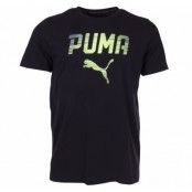 puma rebel tee, cotton black-font, l,  puma