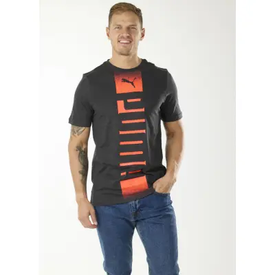 Puma Rebel Tee, Dark Gray Heather, L,  T-Shirts