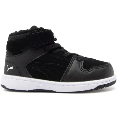 Puma Rebound Layup Fur Sd V In, Puma Black-Puma White, 22 (Uk 5),  Kängor