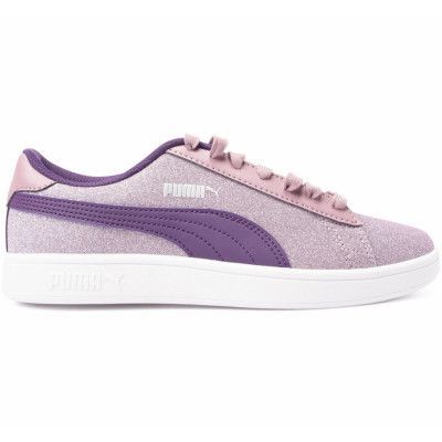Puma Smash V2 Glitz Glam Jr, Elderberry-Indigo-Puma Silver-, 38