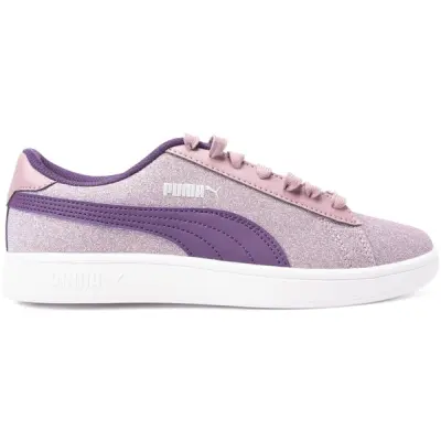Puma Smash V2 Glitz Glam Jr, Elderberry-Indigo-Puma Silver-, 38