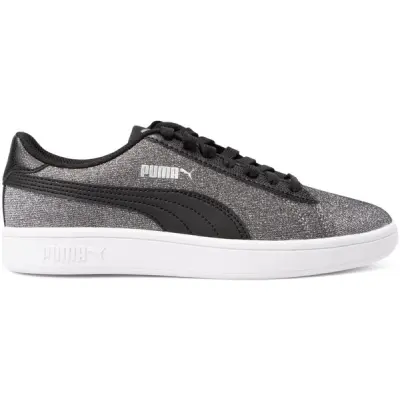 Puma Smash V2 Glitz Glam Jr, Puma Black-Puma Silver-Puma Wh, 36