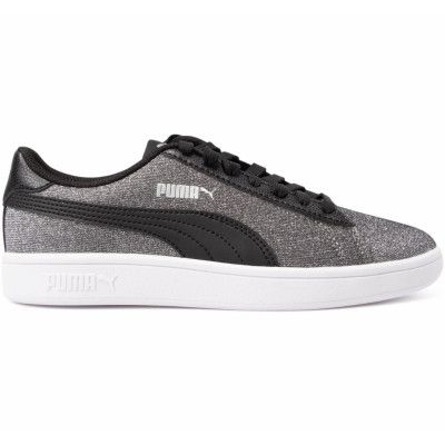 Puma Smash V2 Glitz Glam Jr, Puma Black-Puma Silver-Puma Wh, 37