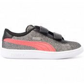 Puma Smash V2 Glitz Glam V Inf, Puma Black-Calypso Coral-Puma, 22